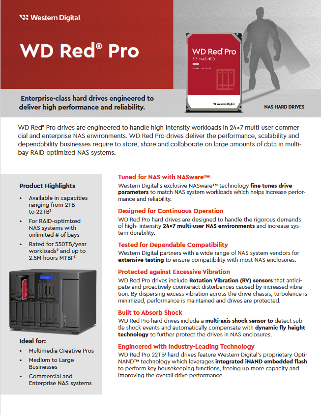 A large marketing image providing additional information about the product WD Red Pro 3.5" NAS HDD - 14TB 512MB - Additional alt info not provided